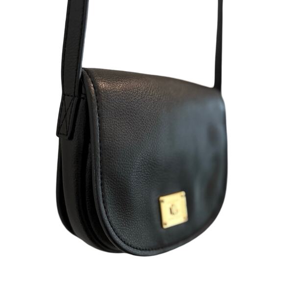 Lauren Ralph Lauren Mini Crossbody Leather Bag - Black Leather Small Handbag - Picture 5 of 16